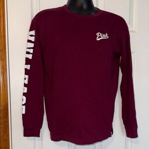 PINK Victoria's Secret Maroon Long Sleeve Tee
